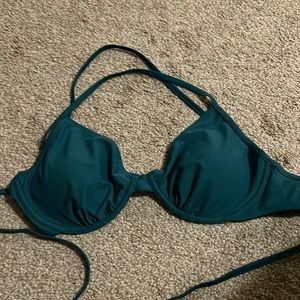 NWOT Teal wired push-up swim bikini top